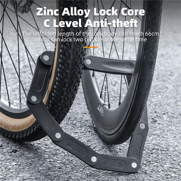 WEST BIKING YP0705090 Mini Portable Bicycle Lock Anti-Theft Mountain Bike Folding Lock - Orange