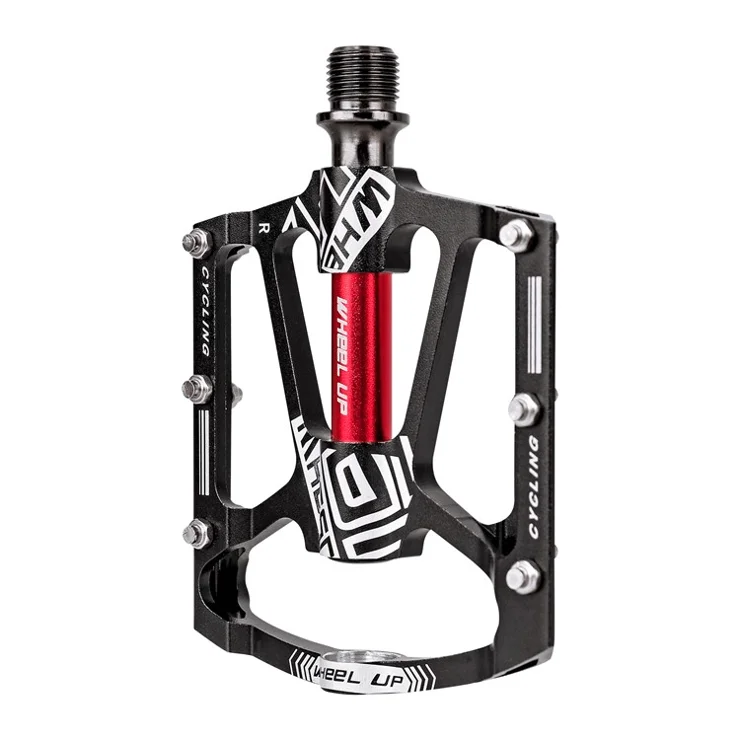 WHEEL UP 311 CNC Aluminum Alloy Bicycle Pedals Cycling Sealed Bearing Pedals Non-slip MTB Bike Pedals - Black