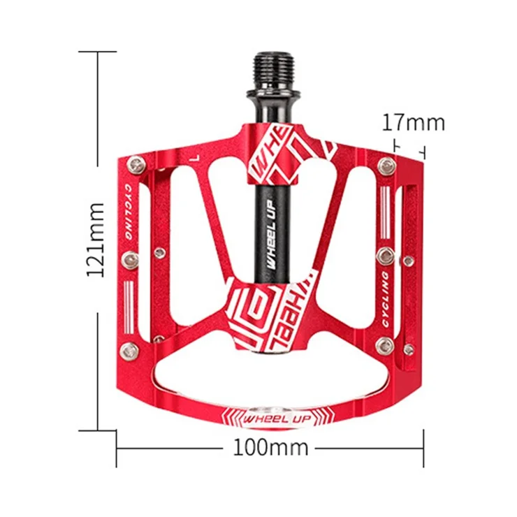 WHEEL UP 311 CNC Aluminum Alloy Bicycle Pedals Cycling Sealed Bearing Pedals Non-slip MTB Bike Pedals - Black