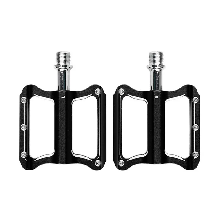 LUNJE XT-T001 1 Pair Bicycle Pedals Aluminum Alloy Mountain Bike Bearing Pedals - Black