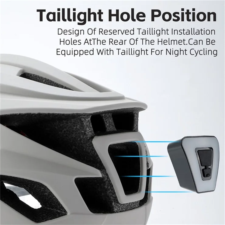 WEST BIKING YP1602564 Photochromic Lens Detachable Goggles PC Shell Cycling Helmet with Tail Light - Pink