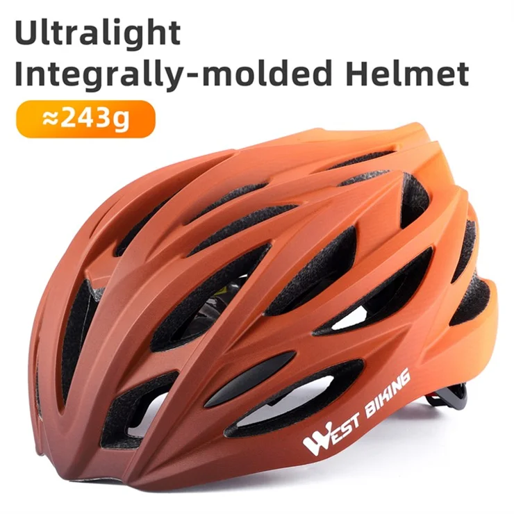 WEST BIKING YP0708116 Gradient Cycling Helmet Head Protection PC+EPS Breathable Bike Helmet - Orange