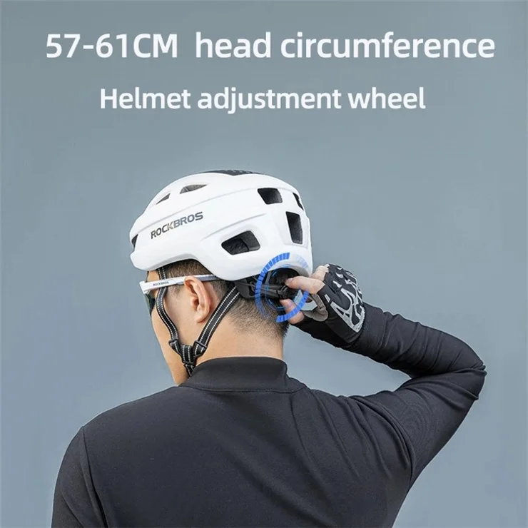 ROCKBROS Bicycle Helmet Breathable Head Protector Cycling Helmet (Matte Design) - Titanium