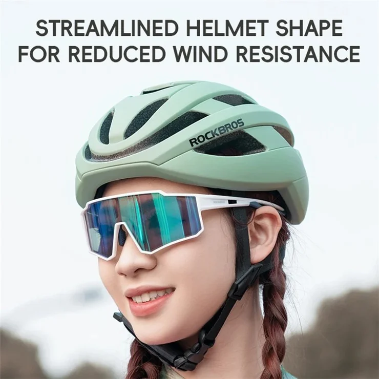 ROCKBROS LK-12 Shock-Absorbed PC+EPS Helmet Cycling Head Protection Helmet (CE) - Matte / Green