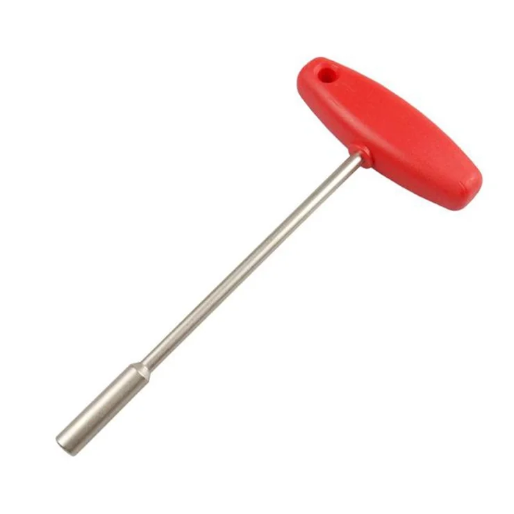 BT031B Bike Wrench Steel Wire Adjust Spoke Tool T-Shape Sleeve Spanner Spoke Nipples Socket - Inner Hexagon Hole 4.7mm