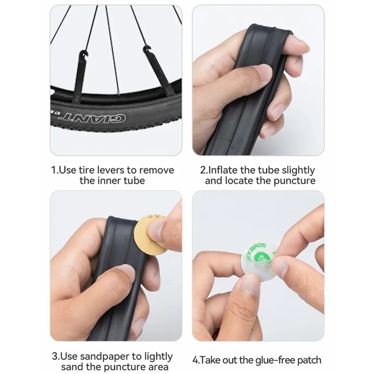 ROCKBROS 6Pcs Bicycle Inner Tire Patch Repair Kit No-glue