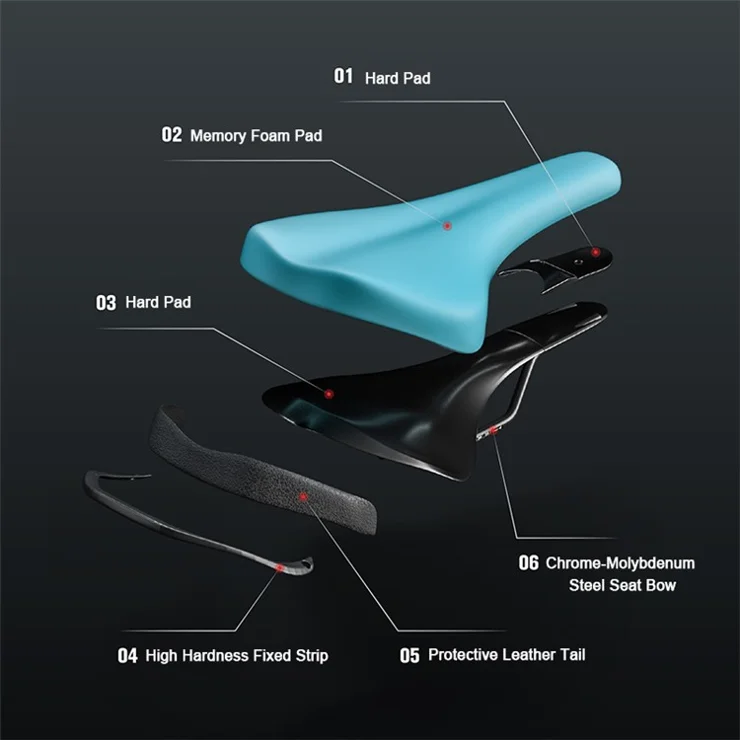 ENLEE ZD-B834 Cycling Sponge Padded Bicycle Cushion Shock-absorption MTB Bike Saddle Seat - Lightning