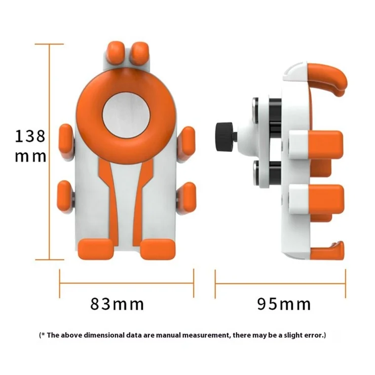 08CN0119 Bike 8-Claw Phone Holder Road Bicycle E-Bike Motorcycle Shock Absorption Phone Bracket - Pink+White / Handlebar Mount