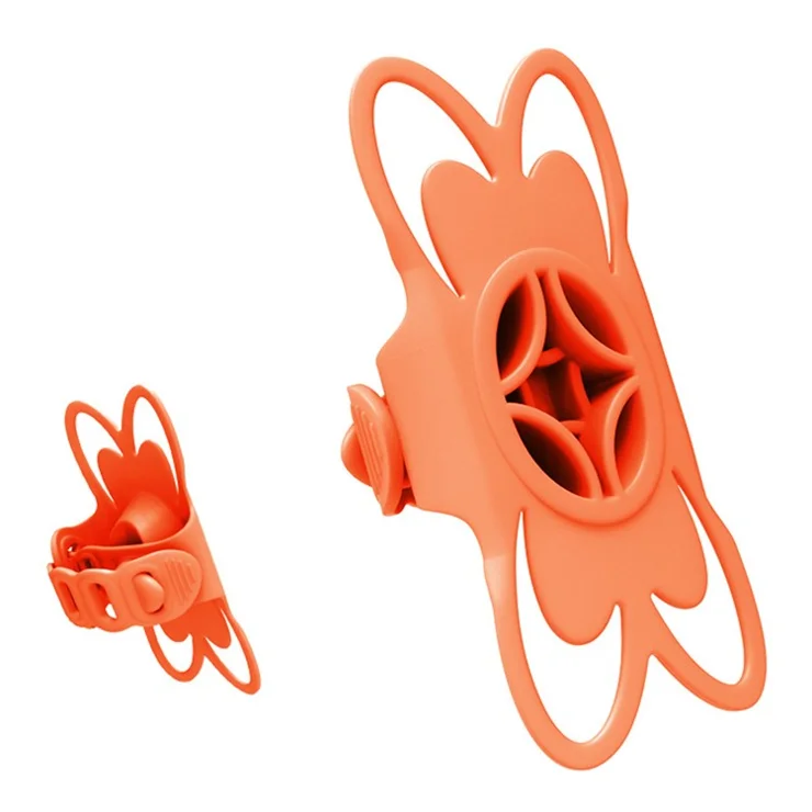 08CN0137 Anti Slip Bicycle Phone Mount Shock Absorbing Silicone Road Bike Cellphone Holder Strap - Orange