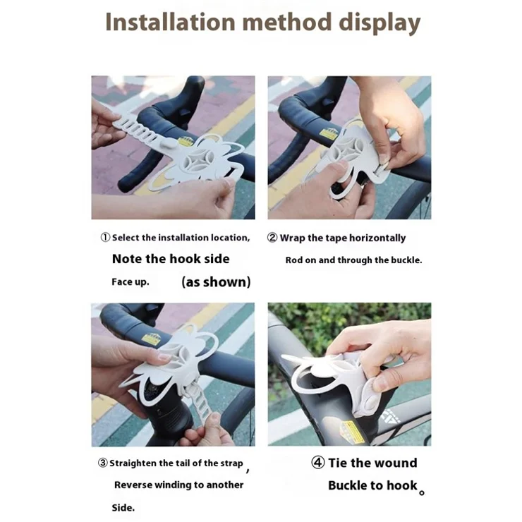 08CN0137 Anti Slip Bicycle Phone Mount Shock Absorbing Silicone Road Bike Cellphone Holder Strap - Orange