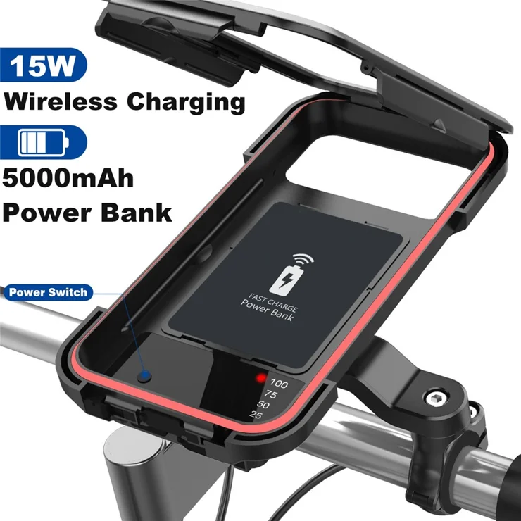 WH-69B 15W Wireless Power Bank Bike Phone Holder 5000mAh