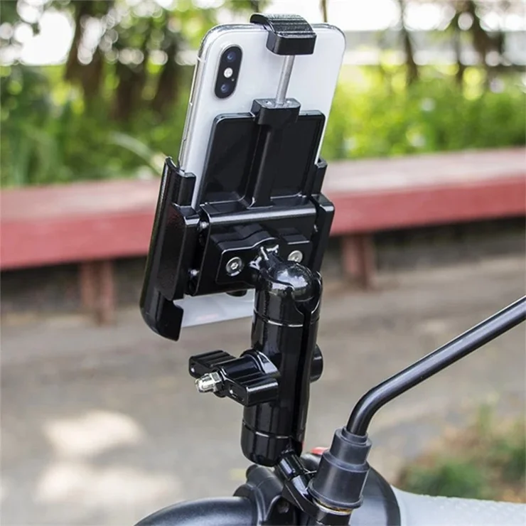 GUB P50 E-Bike Bicycle Motorcycle Cellphone Bracket Aluminum Alloy Cycling Phone Holder - Rearview Mirror Mount