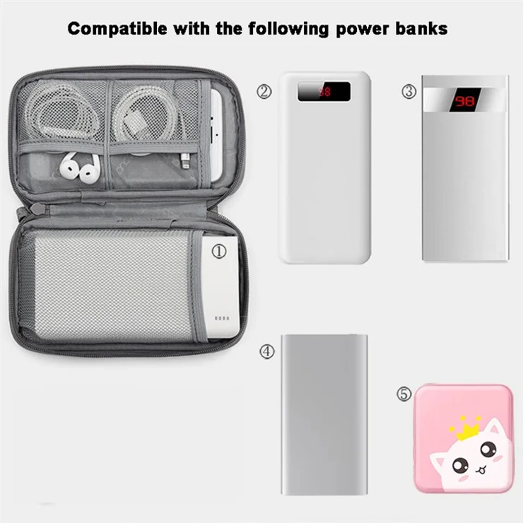 BAONA BN-E003 Electronic Accessories Organizer Bag Travel Organization Case Wrist Storage Bag for Power Bank, Charging Cable, Headset - Black