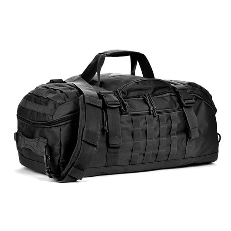 Fitness Duffel Bag for Men / Women Gym Hiking Backpack Large Capacity Waterproof Travel Weekender - Black