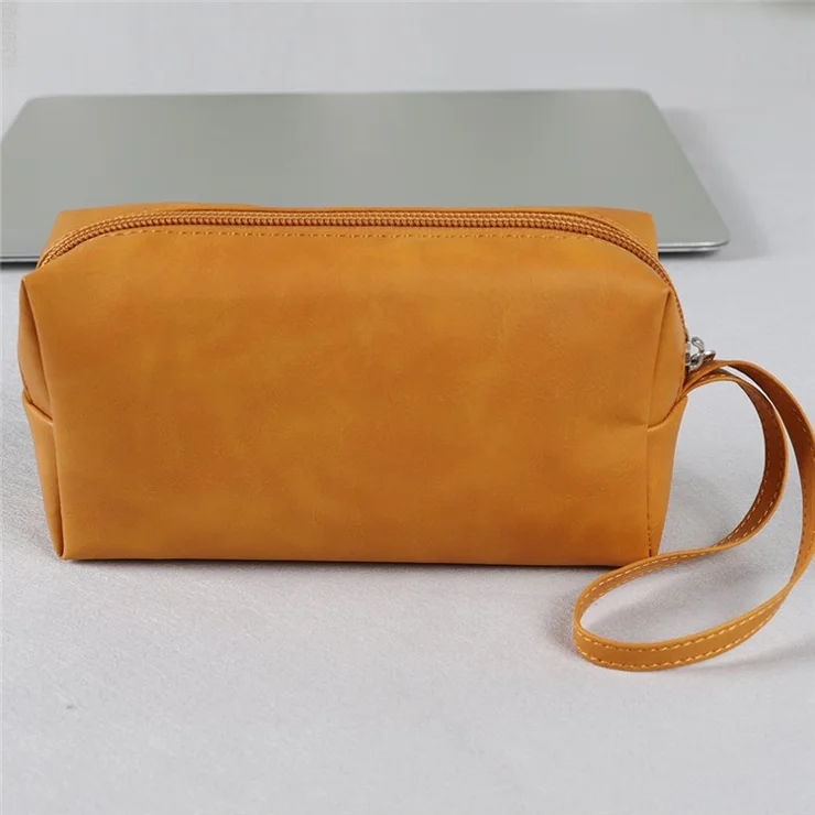 SS08 Electronic Organizer Mouse Power Bank Cable Storage Bag PU Leather USB Flash Drive Carrying Handbag Anti-scratch Pouch - Sky Blue