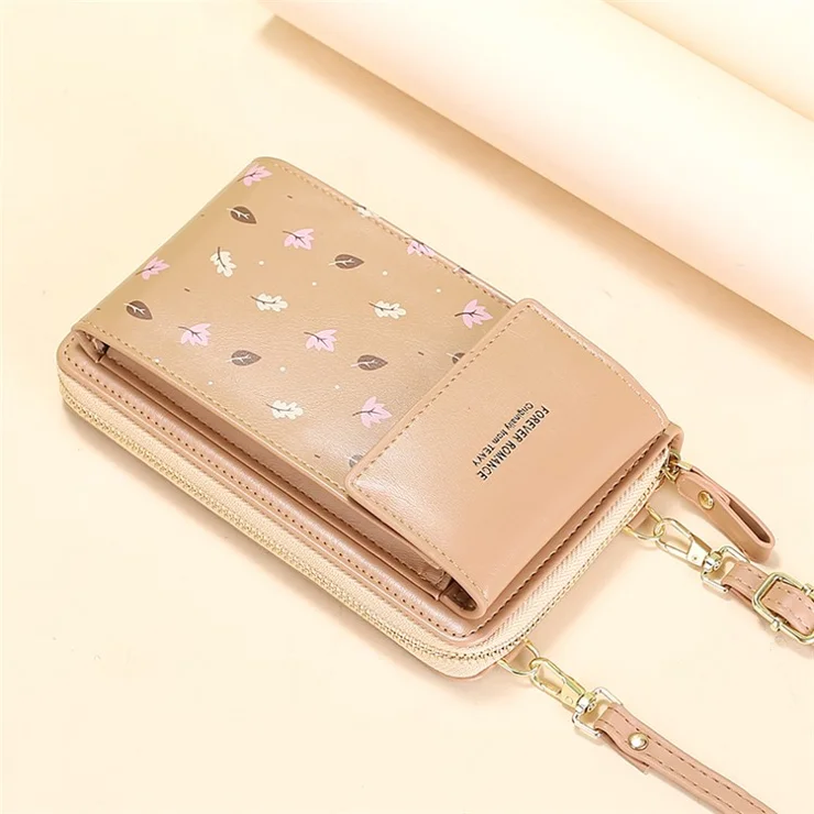 TEAYY SJBBW-1008 Women's Crossbody Shoulder Bag Multifunctional Mobile Phone Clutch Bag Large Capacity Wallet Purse - Khaki