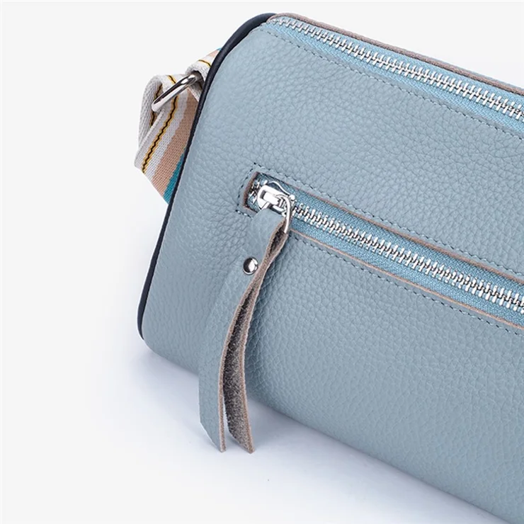 272 Top-Layer Cowhide Leather Crossbody Bag Anti-Scratch Shoulder Bag Phone Storage Pouch for Daily Use or Travel - Fluorescent Green