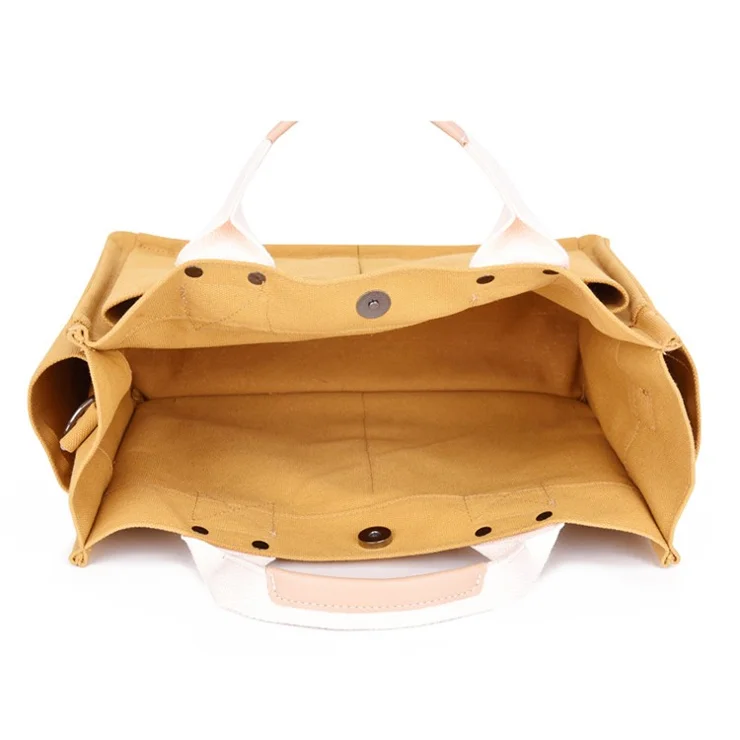 Women Canvas Tote Bag Casual Handbag Crossbody Shoulder Bag Large Capacity Mommy Pouch - White