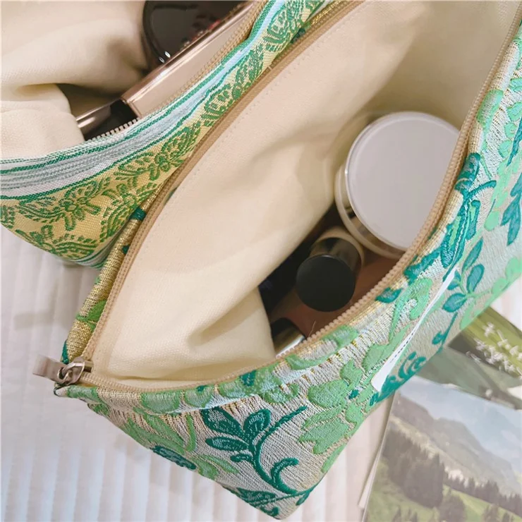 Beautiful Pattern Makeup Bag Travel Toiletry Organizer Pouch Canvas Cosmetic Bag - Stripe and Butterfly