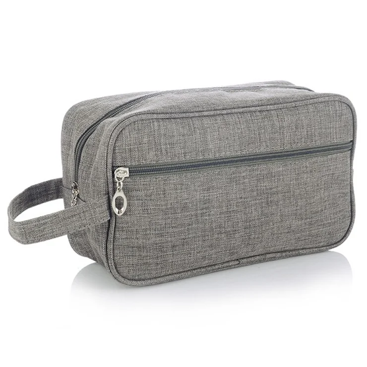 Men Toiletry Bag Nylon Zipper Wash Bag Pouch Travel Handbag Organizer - 600D Matte Grey