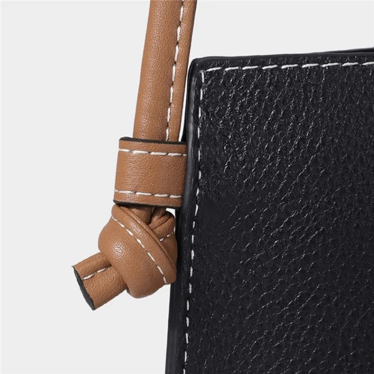 CKZC2203 Crossbody Phone Bag Pouch Top Layer Cowhide Leather Casual Women Sling Shoulder Bag - Khaki