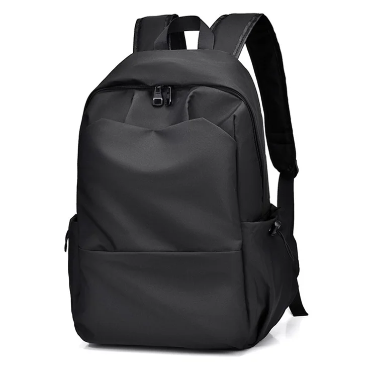 1119 Oxford Cloth Laptop Backpack Men's Travel Shoulders Bag with External USB Port - White