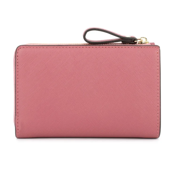 TAILIAN T2708-001 PU Leather Zipper Pocket Short Wallet Cross