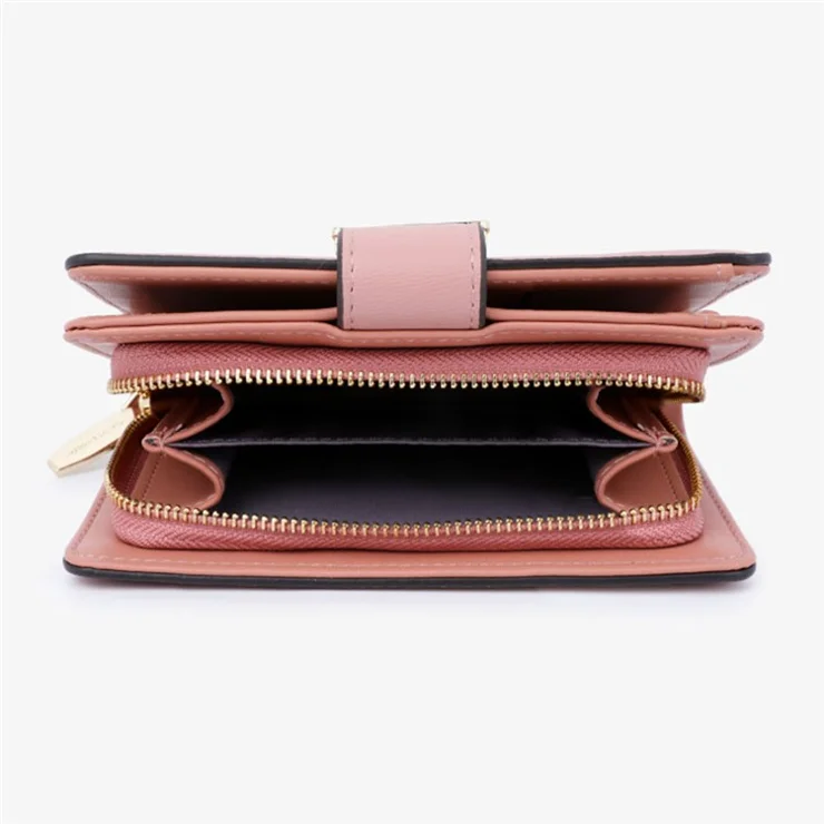 TAILIAN T2711-005 PU Leather Wallet Women's Card Holder Zipper Clutch Bag Billfold - Red