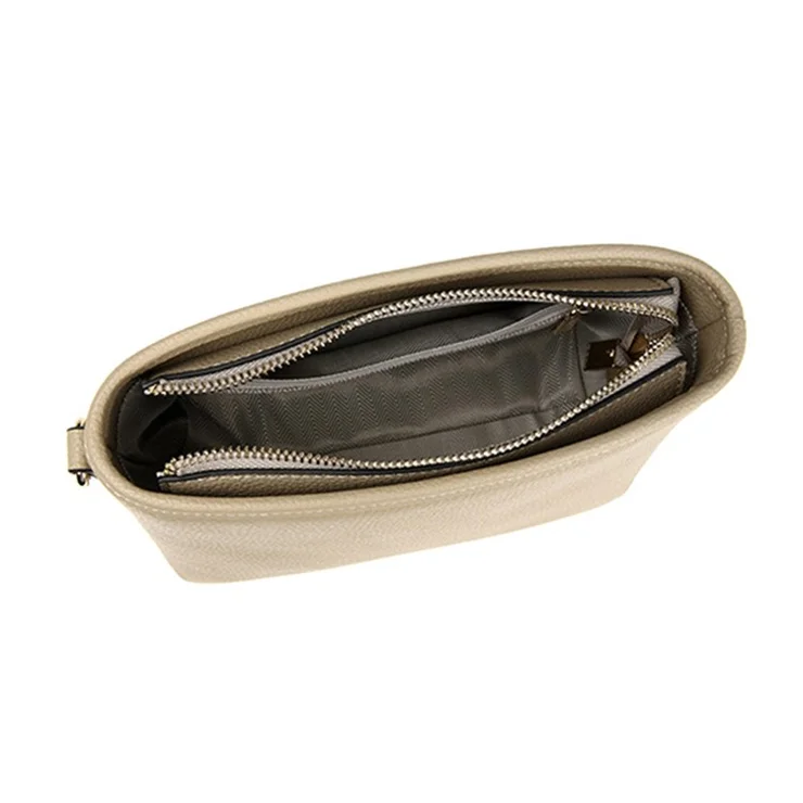 CKZC2214 Solid Color Cowhide Leather Crossbody Bag Women Square Shoulder Bag with 2 Shoulder Straps - Black