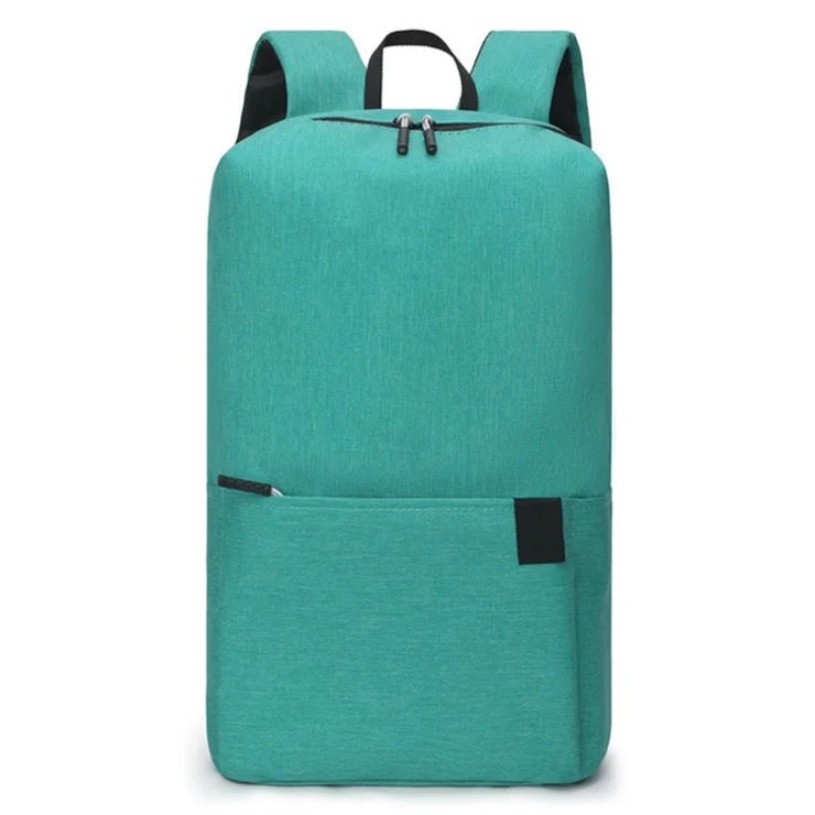 Large Capacity Student Backpack Portable Canvas Schoolbag Travel Computer Laptop Shoulder Bag - Green