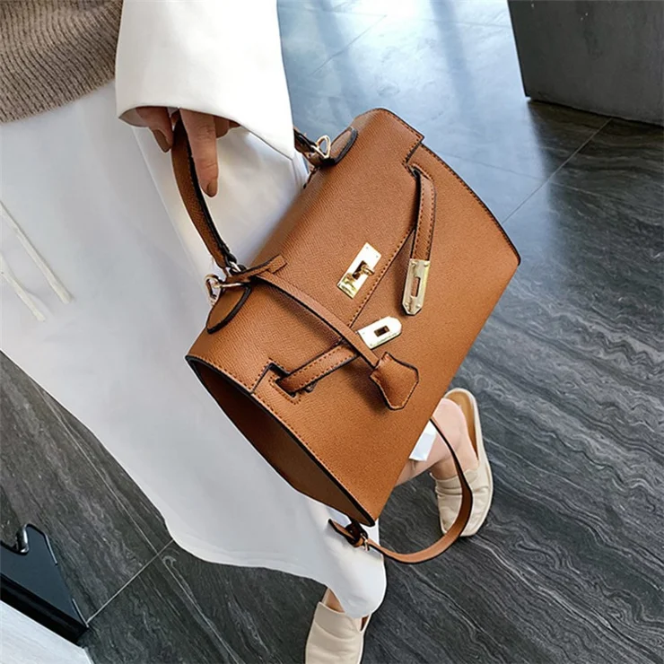 XC1058 PU Leather Small Crossbody Bag Women Square Tote Single Shoulder Bag - White