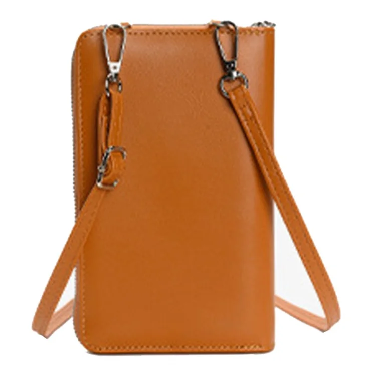 3419 Women PU Leather Wallet Crossbody Bag Cell Phone Pouch Card Holder Bag Ladies Shoulder Bag - Blue