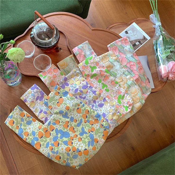 Cute Strawberry / Rabbit Pattern Cotton Linen Small Coin Purse Wrist Knot Tote Bag for Ladies Girls - Yellow Tulip+Rabbit