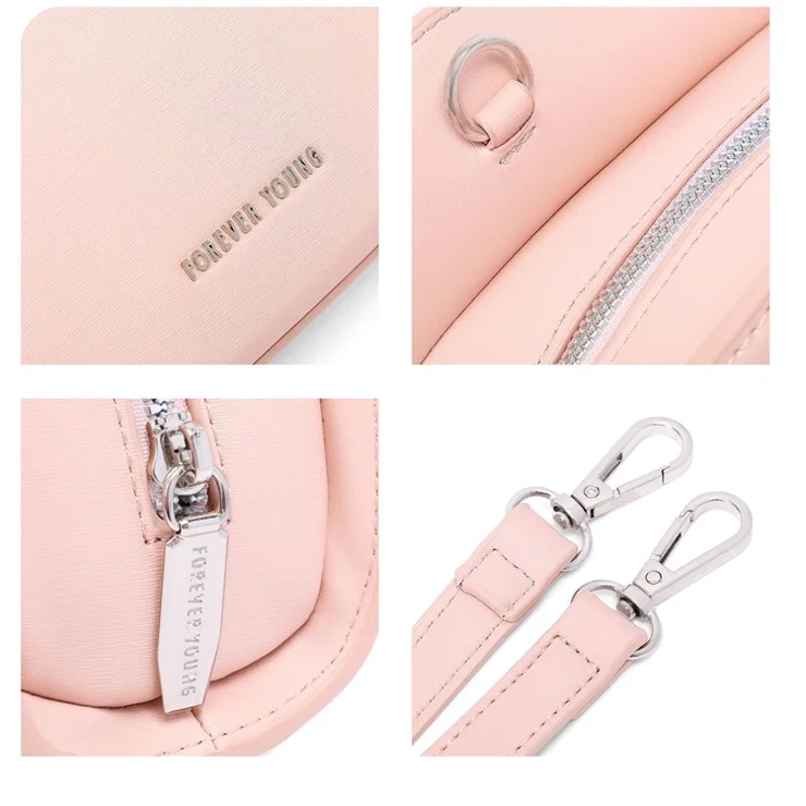 FOREVER YOUNG 8381-001 Irregular Underarm Bag PU Leather Women Crossbody Shoulder Bag - Black