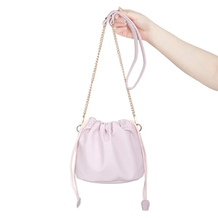 Drawstring Closure PU Leather Phone Pouch Crossbody Bag Shoulder Bag Cloud Shape Daypack - Green