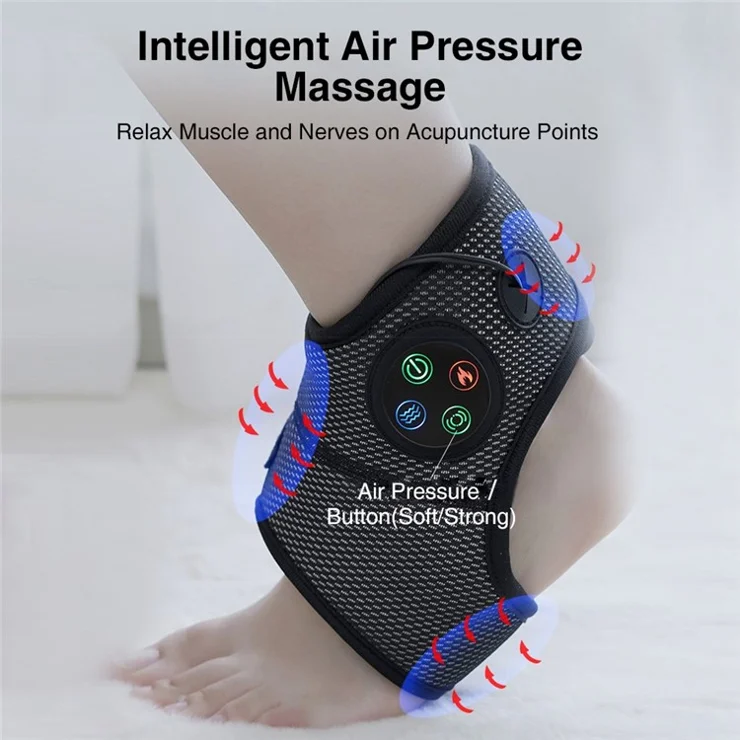 Wholesale KY 1051 Smart Ankle Massager Compression Air Ankle Brace Foot Massage Electric Vibration Hot Compress Heating Brace Ankle Massage TVCMALL