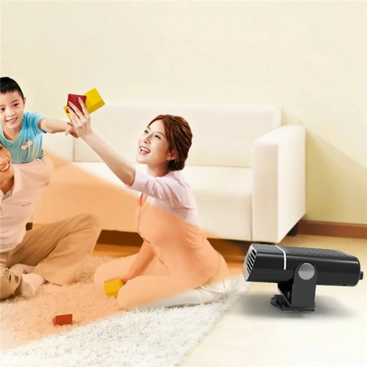 12V 2-in-1 Car Demister Heater Fan Adjustable Automobile Mounted Heater 120W Vehicle Heating Cooler Fan - White