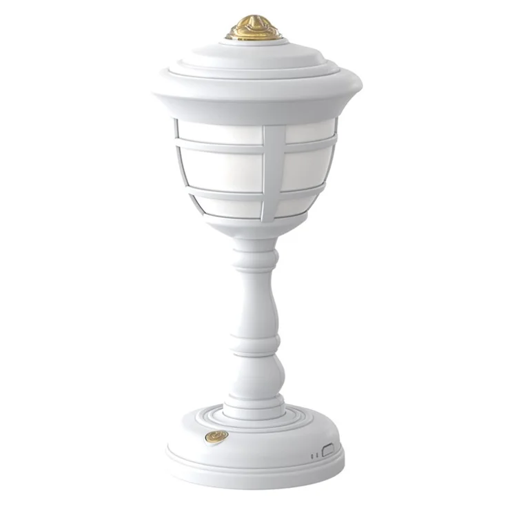GIVELONG MINI Retro Bedside Dormitory Bedroom LED Desk Lamp Rechargeable Night Light - 322-6 White