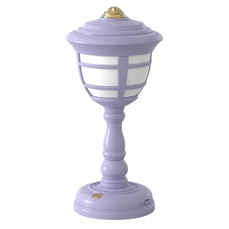 GIVELONG MINI Retro Bedside Dormitory Bedroom LED Desk Lamp Rechargeable Night Light - 322-5 Purple