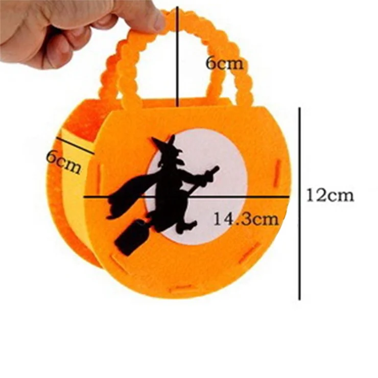 PJ-WSB02 20Pcs Halloween Non-Woven Treat Bags 3D Party Gift Candy Bags Handbag for Kids Tote Bags - Black / Bat
