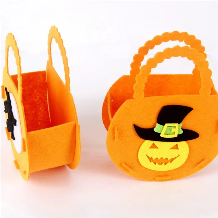 PJ-WSB02 20Pcs Halloween Non-Woven Treat Bags 3D Party Gift Candy Bags Handbag for Kids Tote Bags - Black / Ghost