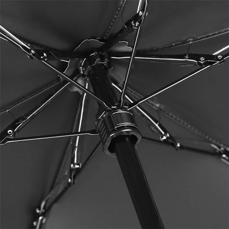 Travel 5-fold 6 Ribs Mini Umbrella Anti-UV Folding Umbrella, with Capsule Case - White