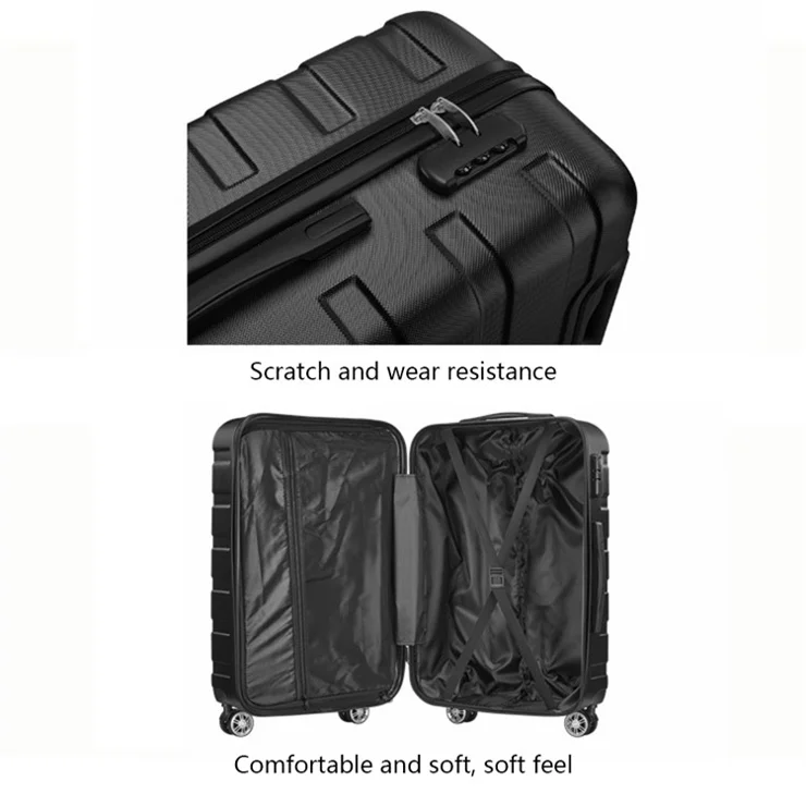20 Inch Suitcase ABS Shell Carry On Luggage 4 Spinner Wheels Trolley Case, 33x23x55cm - Silver