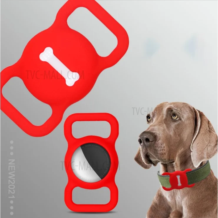 Bone Shape Design Pet Dog Tracking Locator Anti-lost Silicone Protective Case Cover for Apple AirTag - Sky Blue