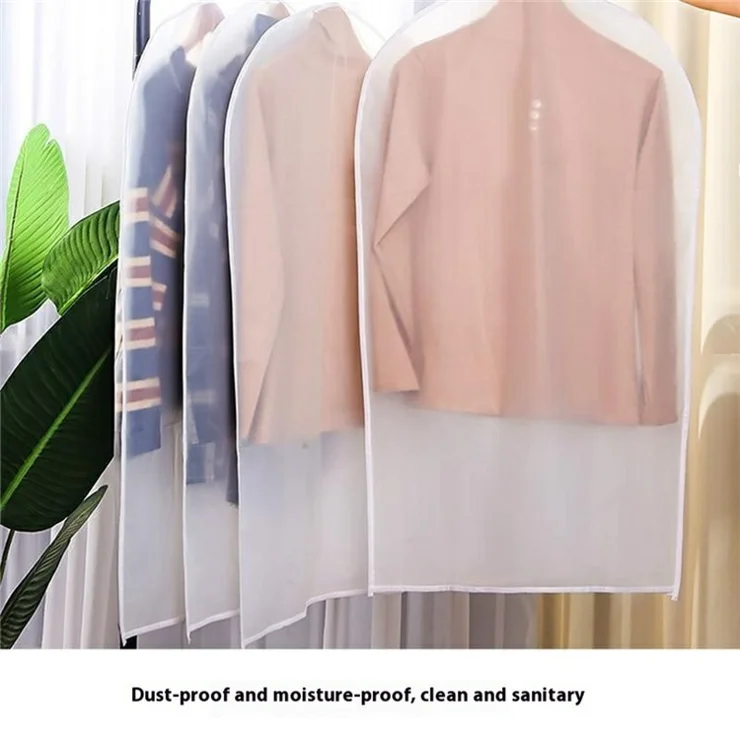 2PCS Garment Bags for Hanging Clothes 60x120cm PEVA Clothes Dust Cover for Coat, Sweater, Jacket - Black