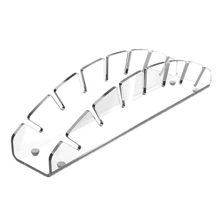 7-Holes Fan Shape Baseball Cap Storage Rack Plastic Hat Holder for Closet Organization - Transparent