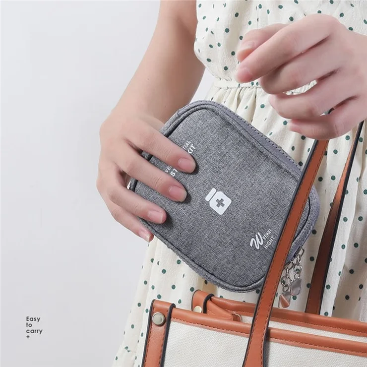 TB-0623 Medicine Bag Pill Storage Medication Pill Box Case Travel Medicine Storage Box Bag, Size: S - Purple