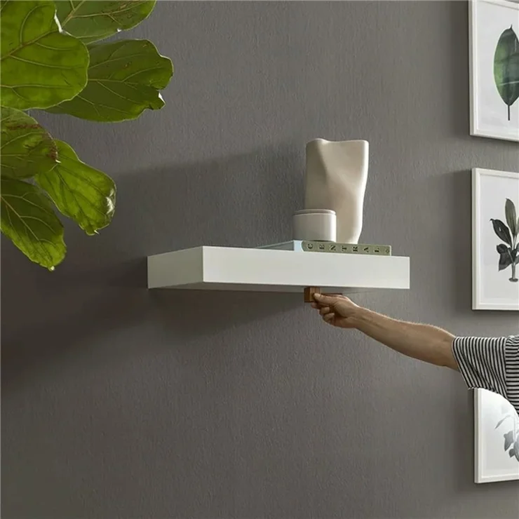 Wall Mount Floating Shelf Hidden Storage Box Secret Compartment Organizer for Home Office - White