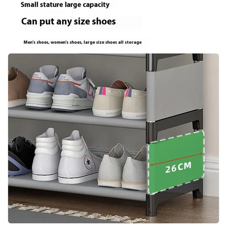 8 Layers Space Saving Shoe Rack Shoe Storage Organizer Shelf for Apartment Entryway, 54 x 26 x 123cm - Cartoon Bear