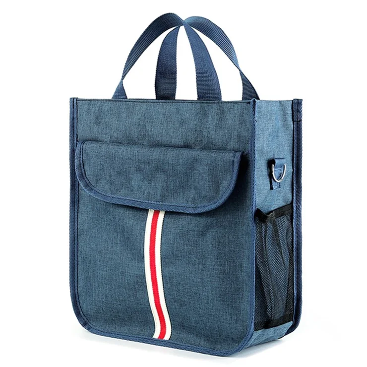 TB-0517 Multifunction Student School Bag Document Briefcase Handbag Backpack Shoulders Bag - Navy Blue